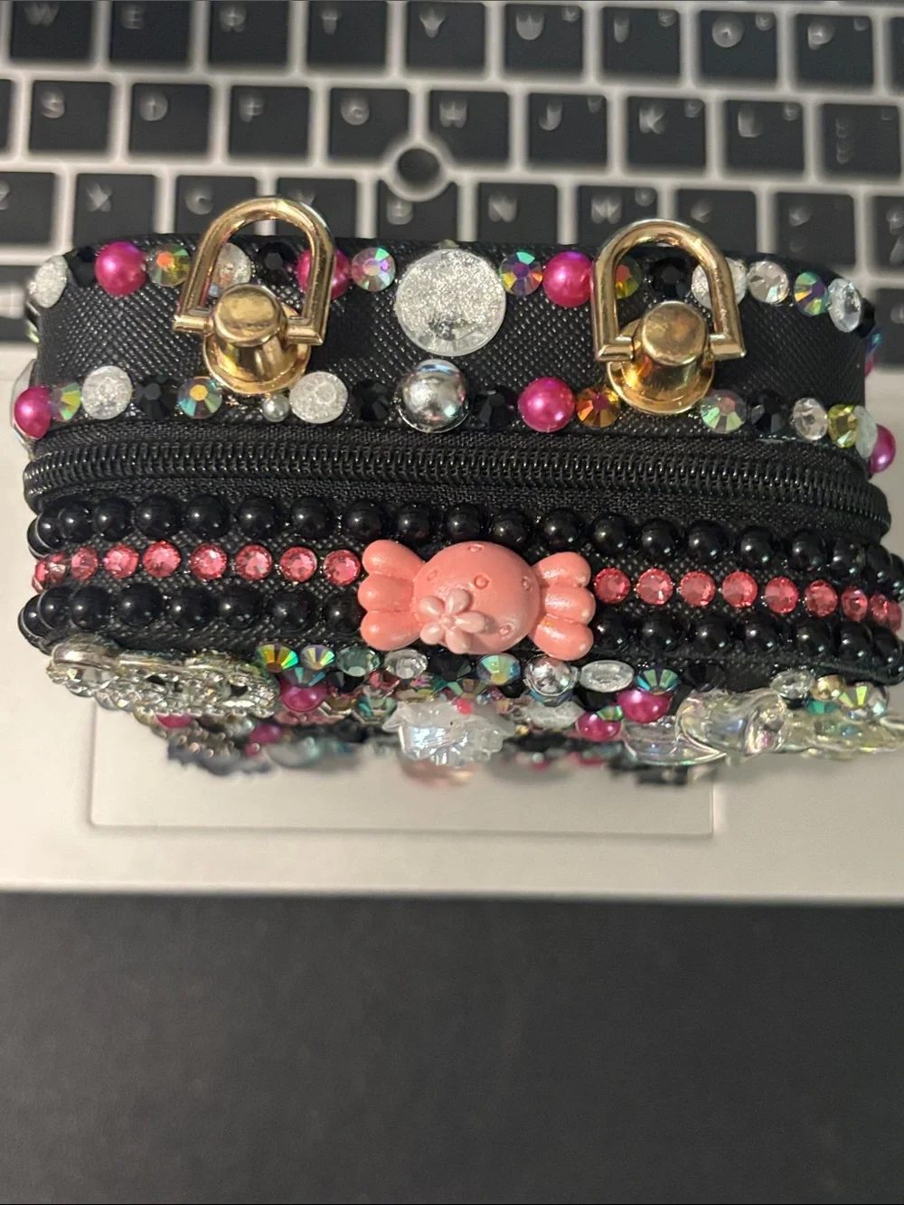 Girls Blinged Doggie Jeweled Crossbody Bag